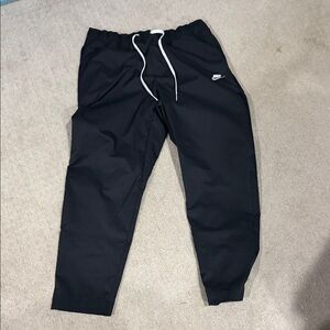 Nike Black Athletic Joggers with White Drawstring